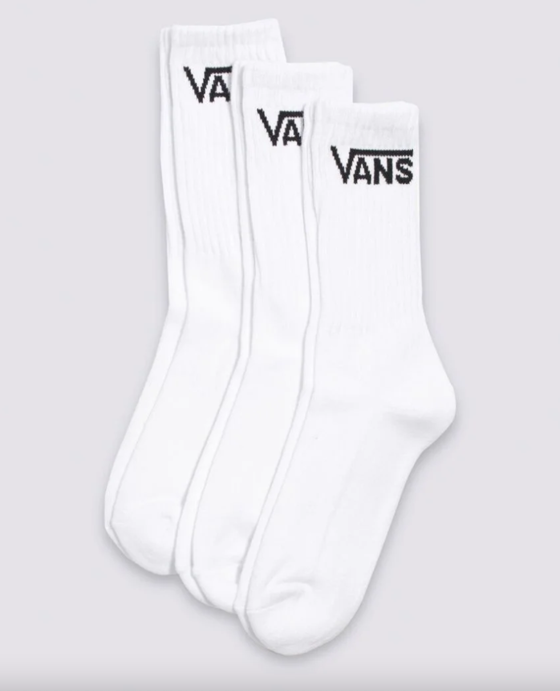 Vans 3-Pack Youth White Classic Crew Socks VN000YBRWHT
