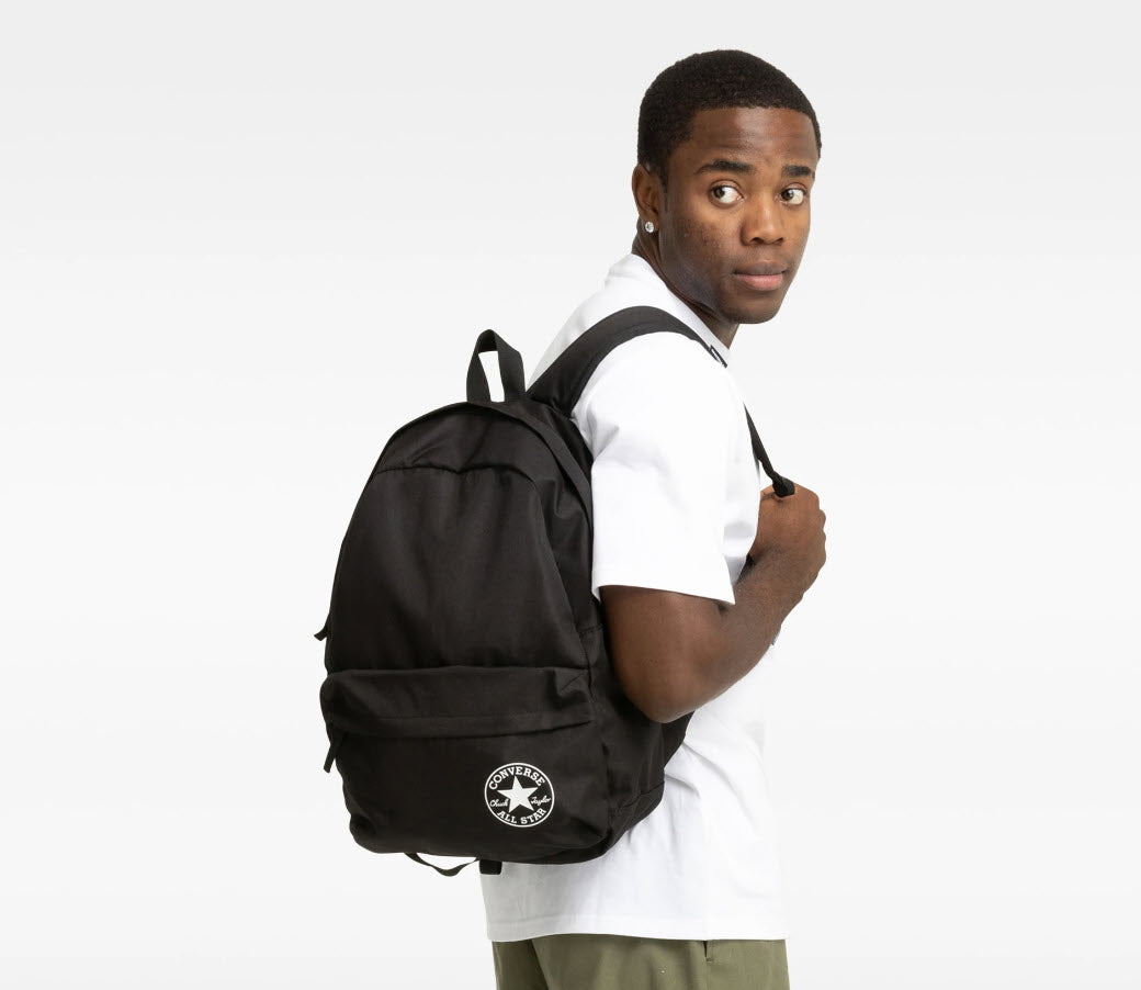 Converse Black Unisex Speed 3 Durable Polyester Backpack for School