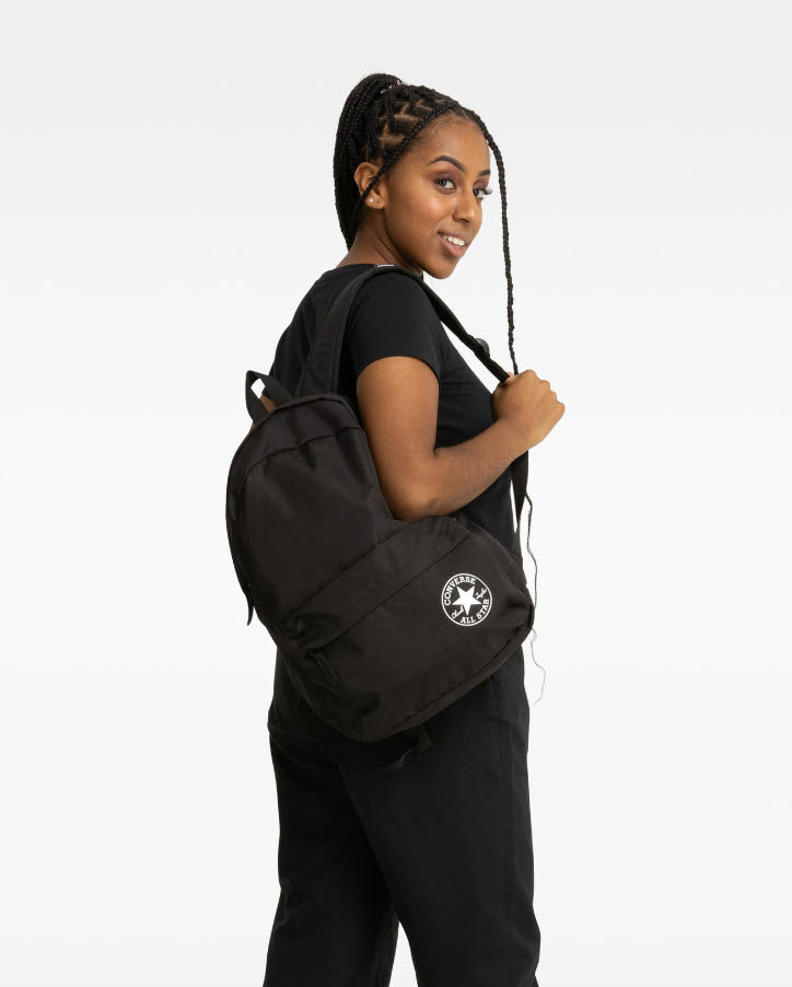 Converse Black Unisex Speed 3 Durable Polyester Backpack for School