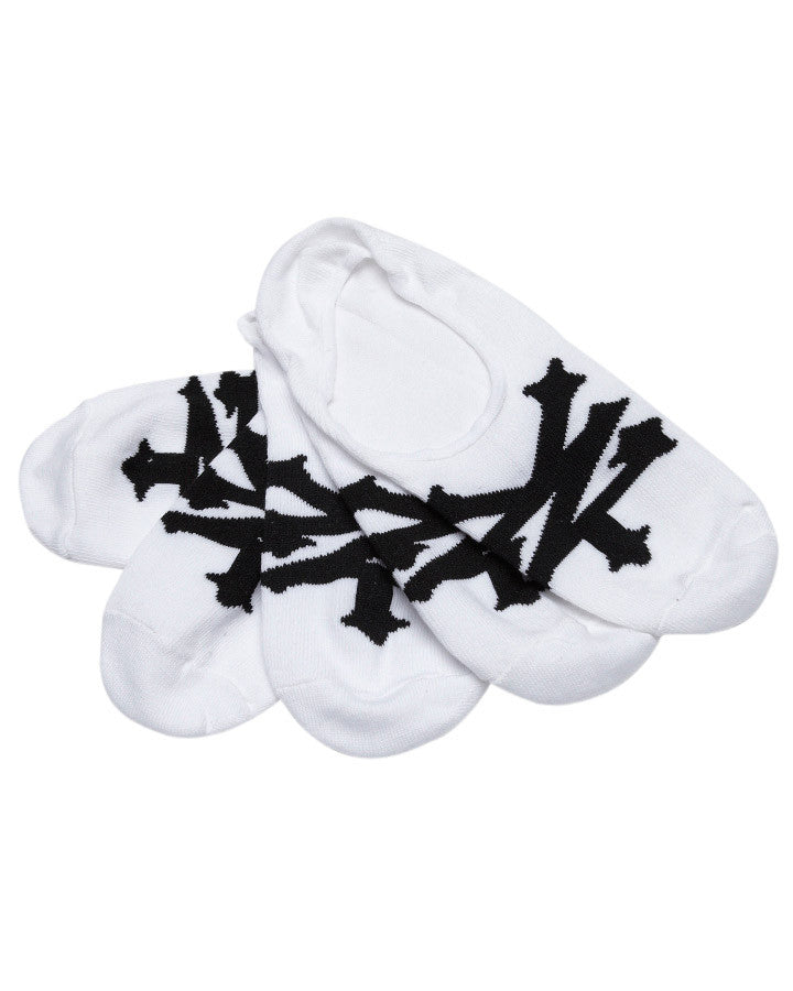 Zoo York Cracker No Show Socks in White - Pack of 5